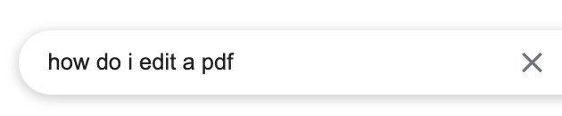 “how do i edit a pdf” shown in search bar