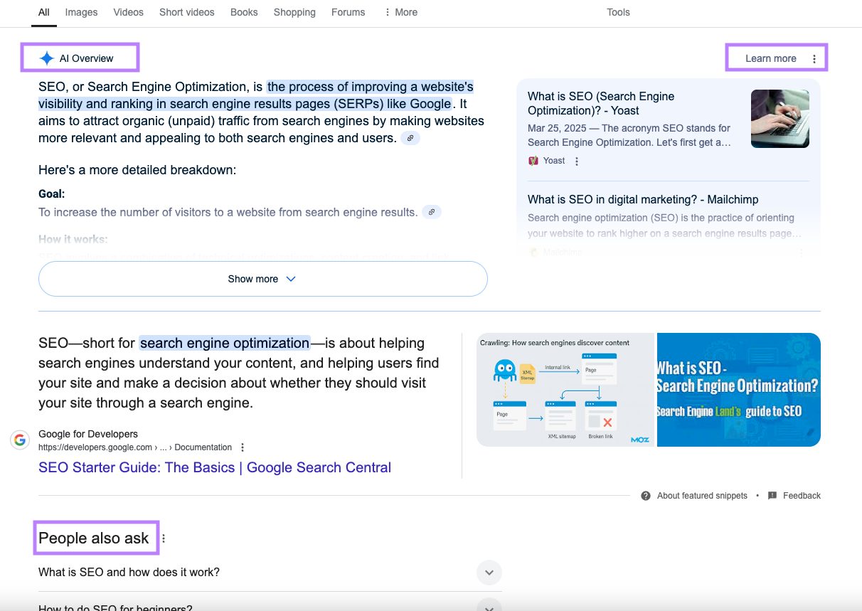 Reviewing AI Overviews