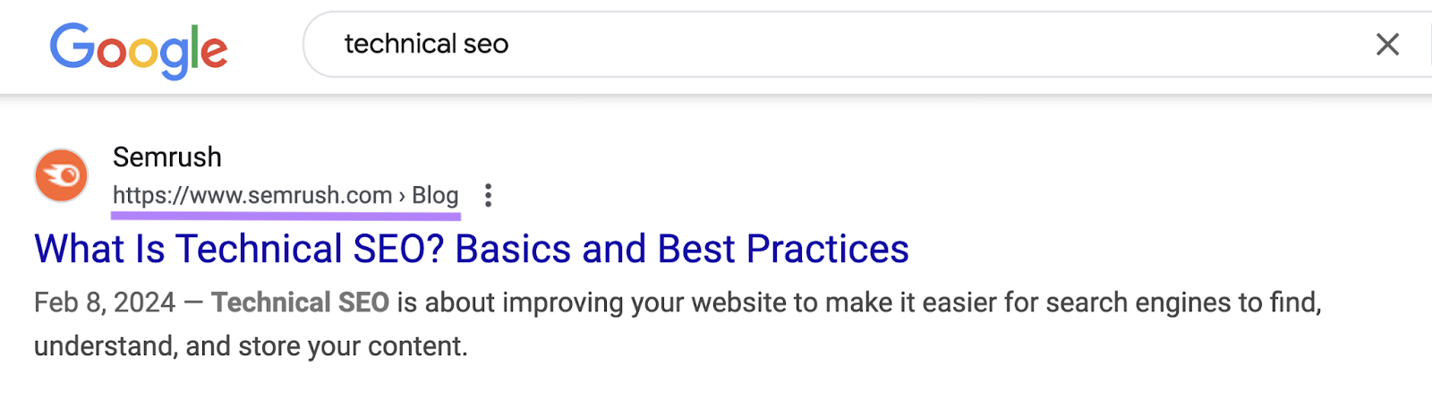 The breadcrumb path in this organic listing is https://semt2.seotoolzbundle.com, blog.